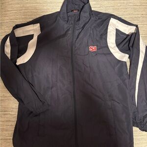 Sports Illustrated Navy and White Men's Jacket XL